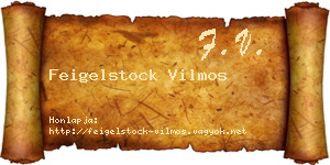 Feigelstock Vilmos névjegykártya